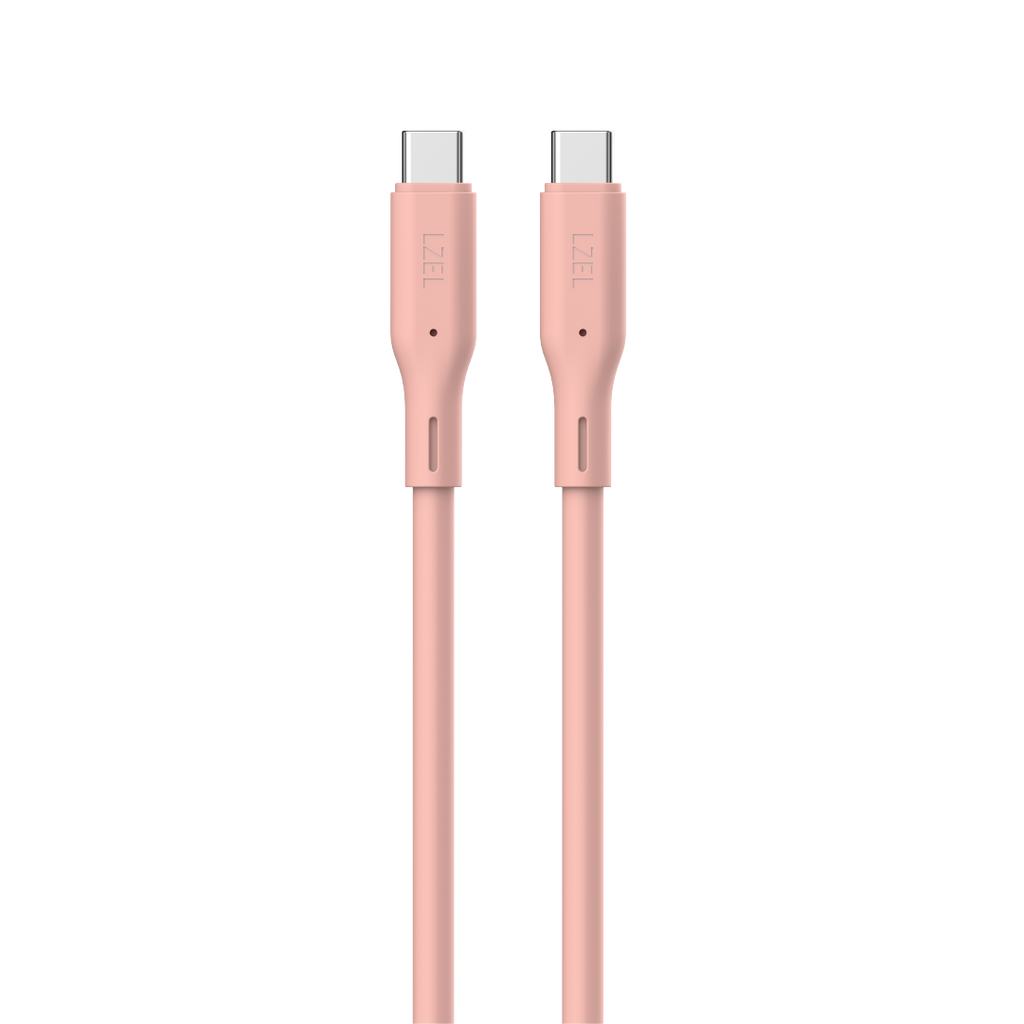 LZEL Celeris Silox CXL Soft Silicone USB-C to USB-C Cable, 480Mbps, 240W Max, 1m | Pink