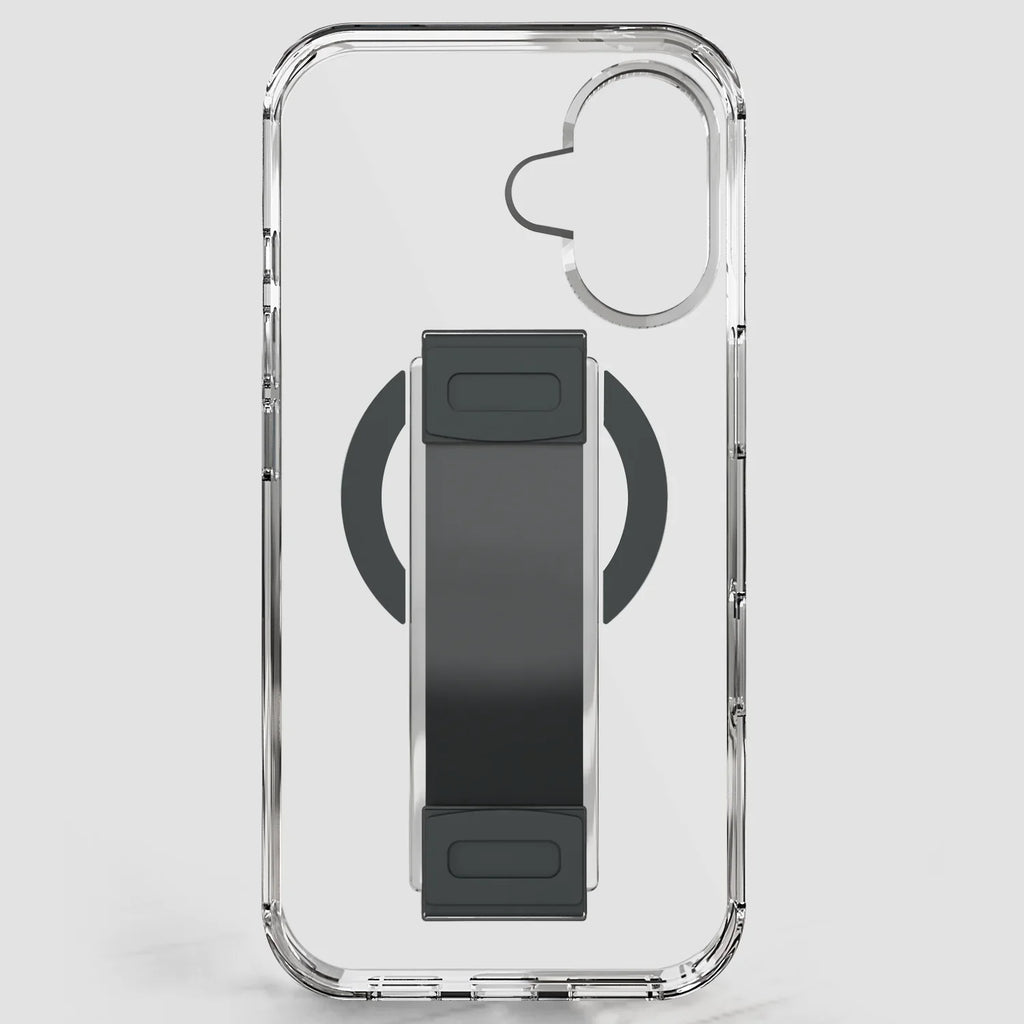 Asli Global Phone 16 Plus Leather Grip Case | Clear/Gray