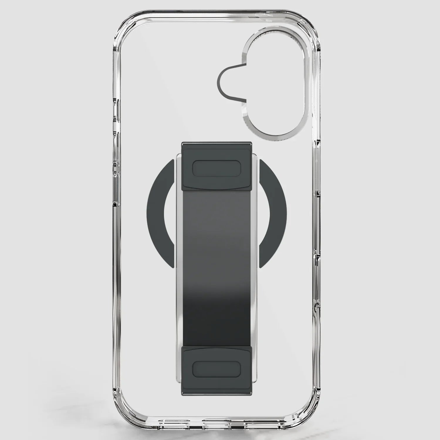 Asli Global Phone 16 Plus Leather Grip Case | Clear/Gray