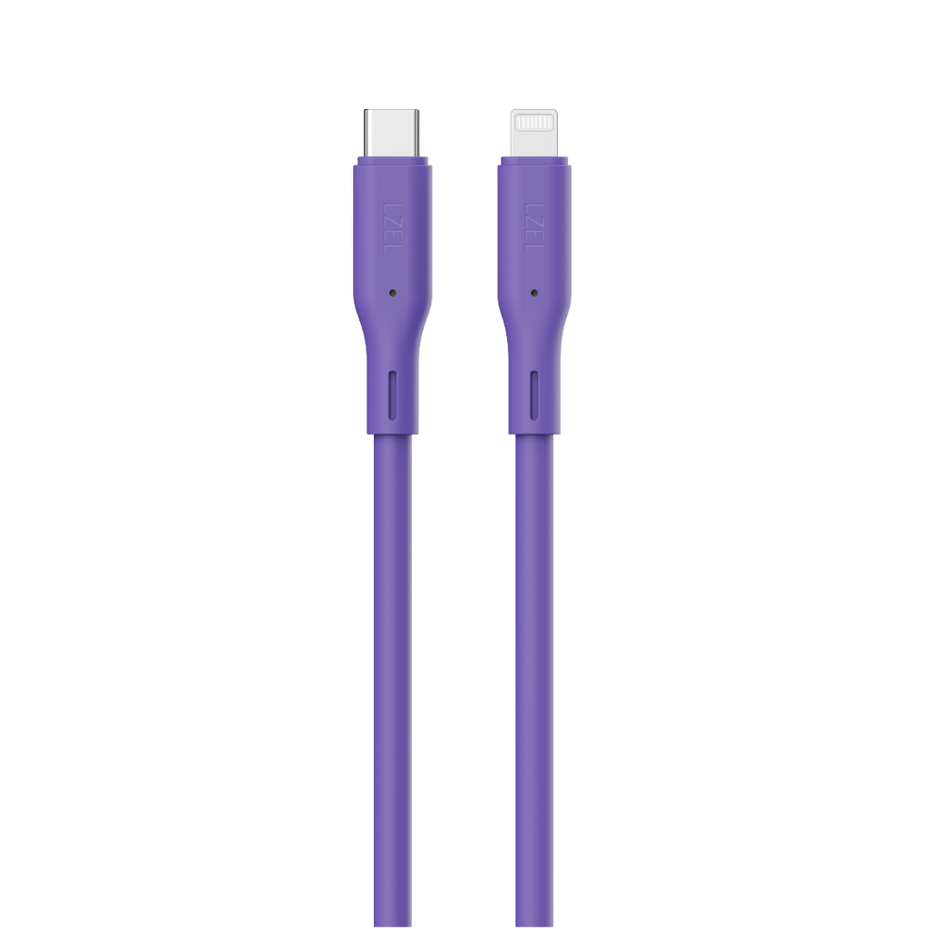 LZEL Celeris Silox CXL Soft Silicone USB-C to Lightning Cable, 480Mbps, 60W Max, 2m | Purple