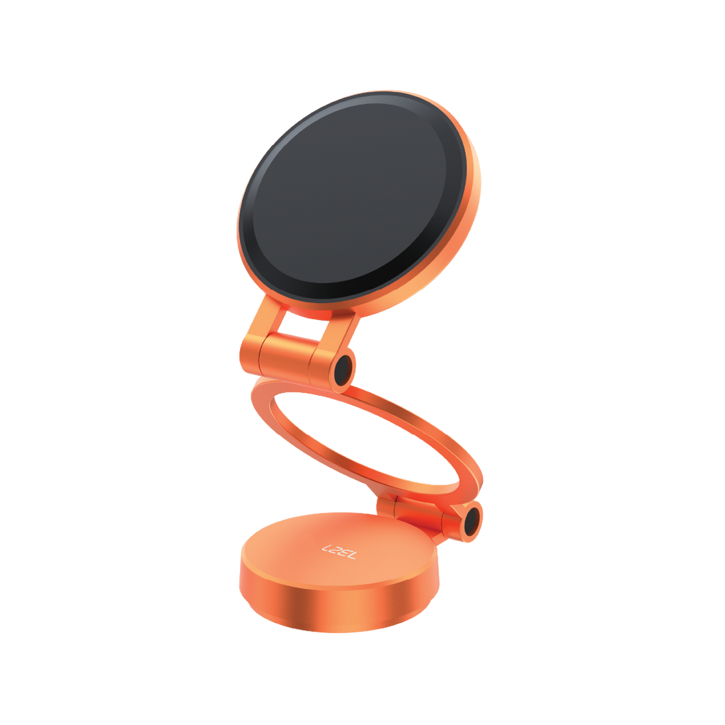 LZEL 360Â° Magnetic Suction Phone Holder Three-Axis Adjustable Angle | Robust Magnetic Grip | Orange