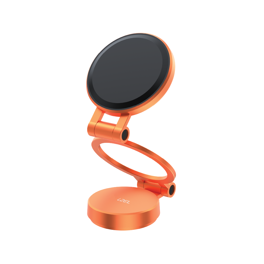 LZEL 360Â° Magnetic Suction Phone Holder Three-Axis Adjustable Angle | Robust Magnetic Grip | Orange
