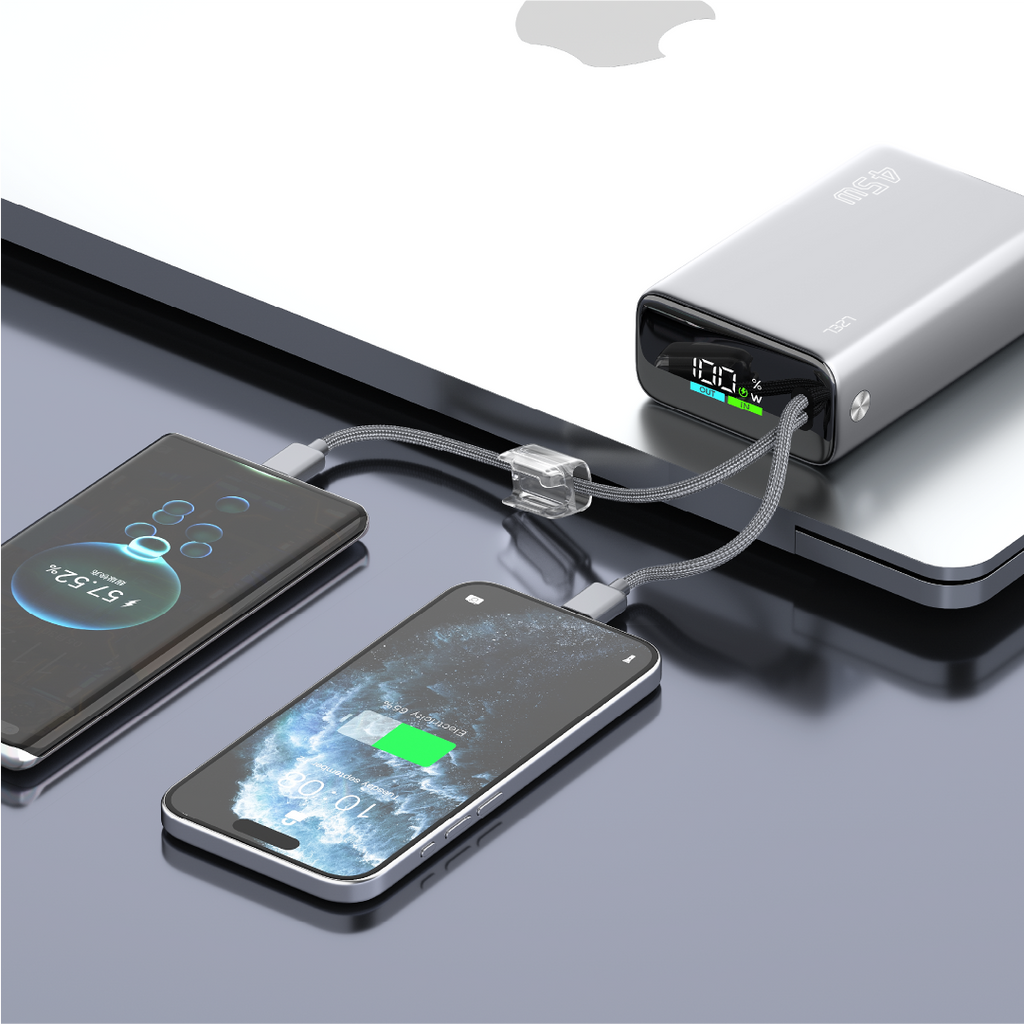 LZEL Neurode 20K Pd45W Mini Power Bank Pd3.0 & Qc3.0 | Usb-C Cable & Lighting Cable