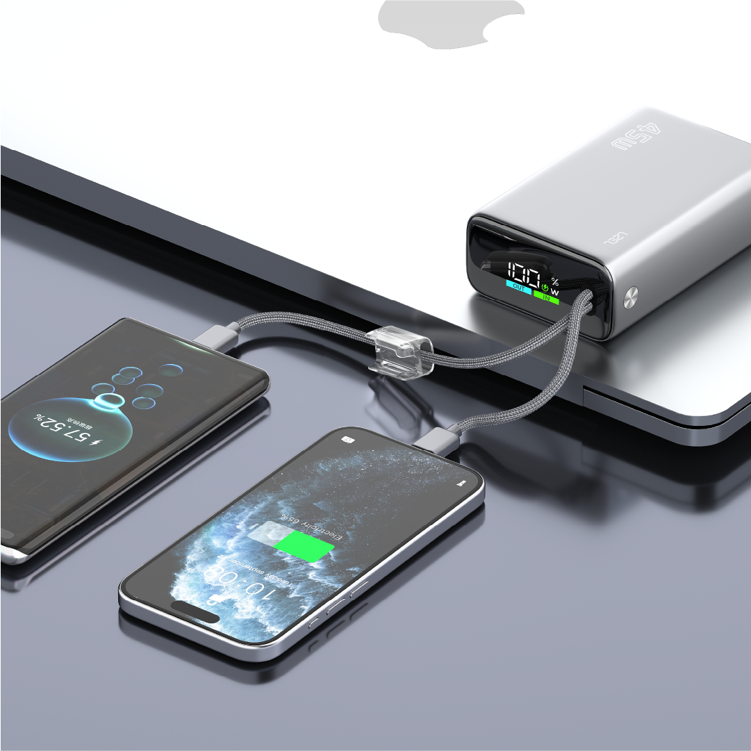 LZEL Neurode 20K Pd45W Mini Power Bank Pd3.0 & Qc3.0 | Usb-C Cable & Lighting Cable