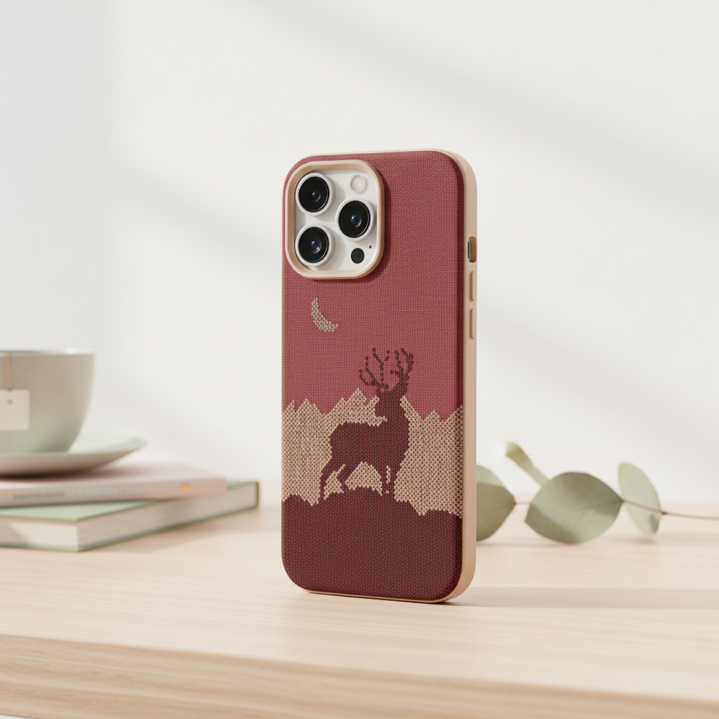 LZEL MagCarbon Deer Cover for iPhone 16 Pro | Wine Deer