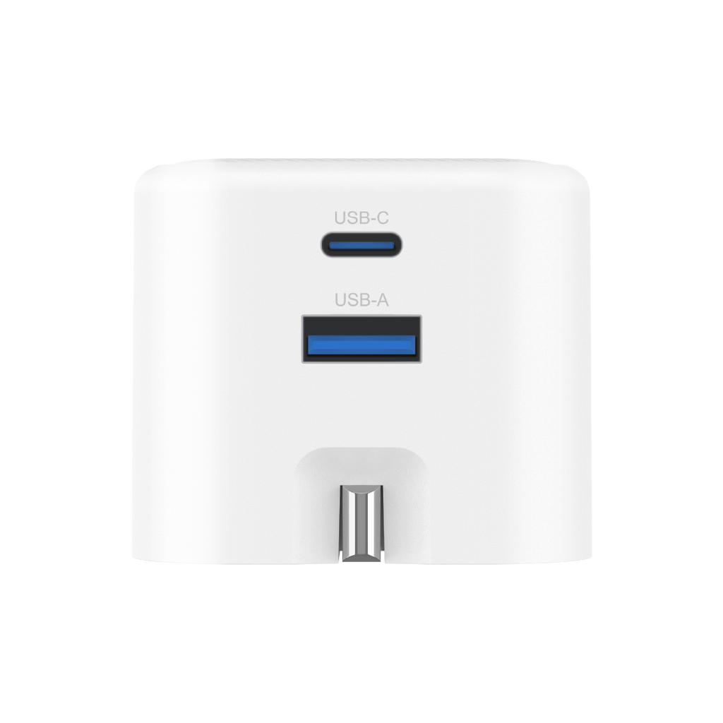 Asli  Global Powercore 45 Gan Dual Port Usb-A & Usb-C Fast Charger | White