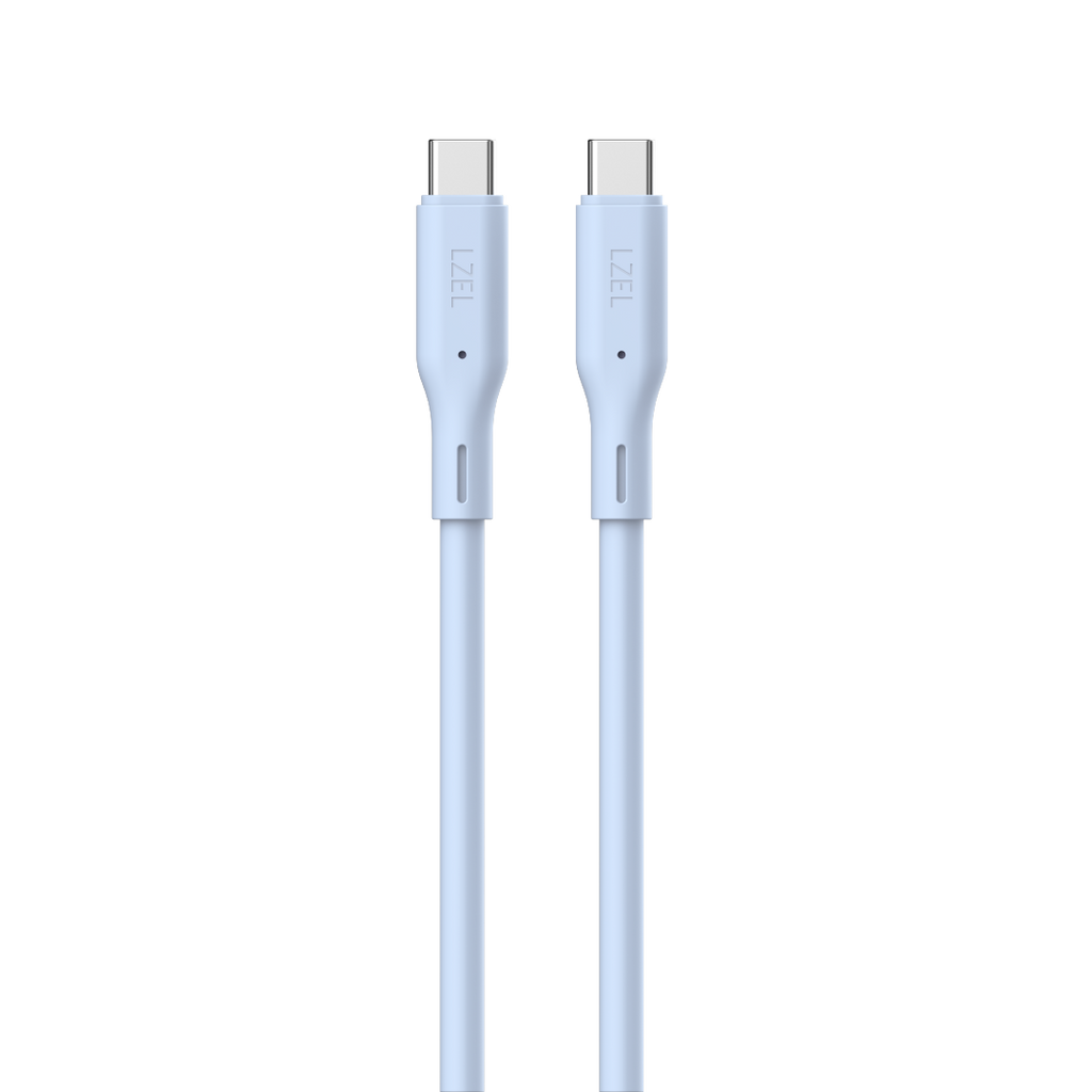 LZEL Celeris Silox CXL Soft Silicone USB-C to USB-C Cable, 480Mbps, 240W Max, 2m | Blue