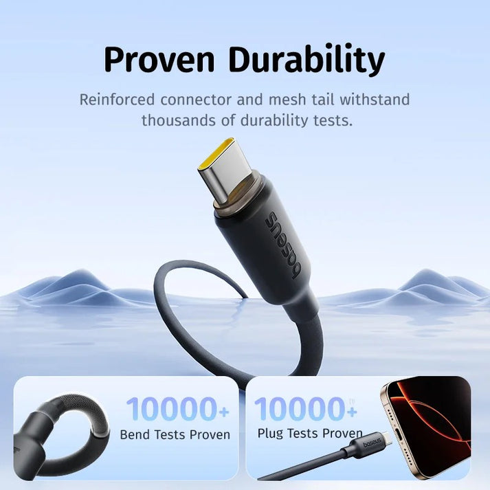 Baseus Foamed Silicone Fast Charging Data Cable USB-C to USB-C 100W 2m | Comic Black