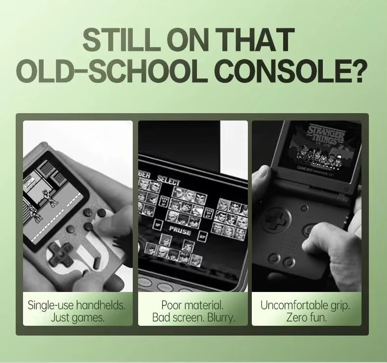 Retro Game Console - 3.5-inch IPS Screen, 6000mAh, 10000 Games | Light Green