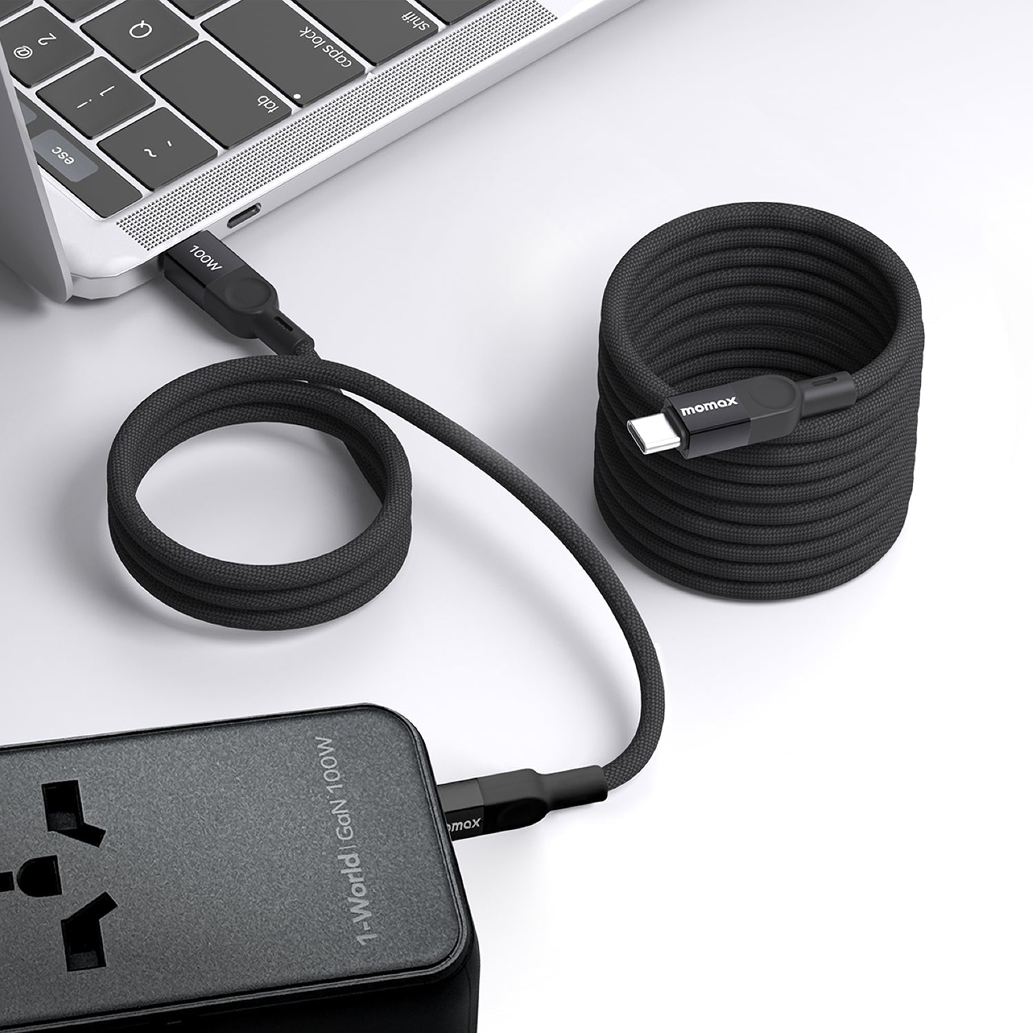 Momax Mag Link USB-C to USB-C 100W Magnetic Cable (1m) | White