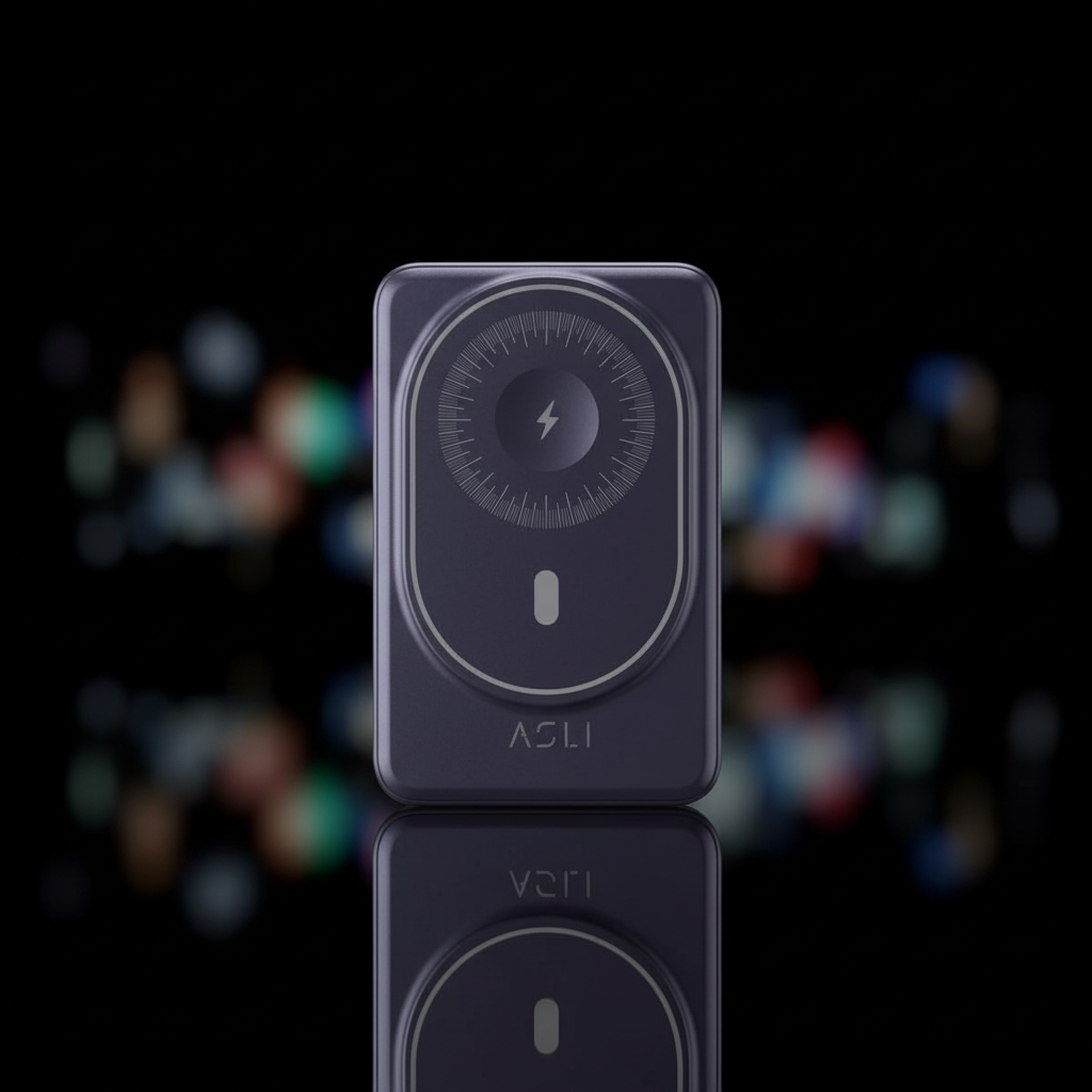 Asli Global Magcrest Hub 6-in-1 Magnetic 10000mAh PD Wireless Power Bank | Purple