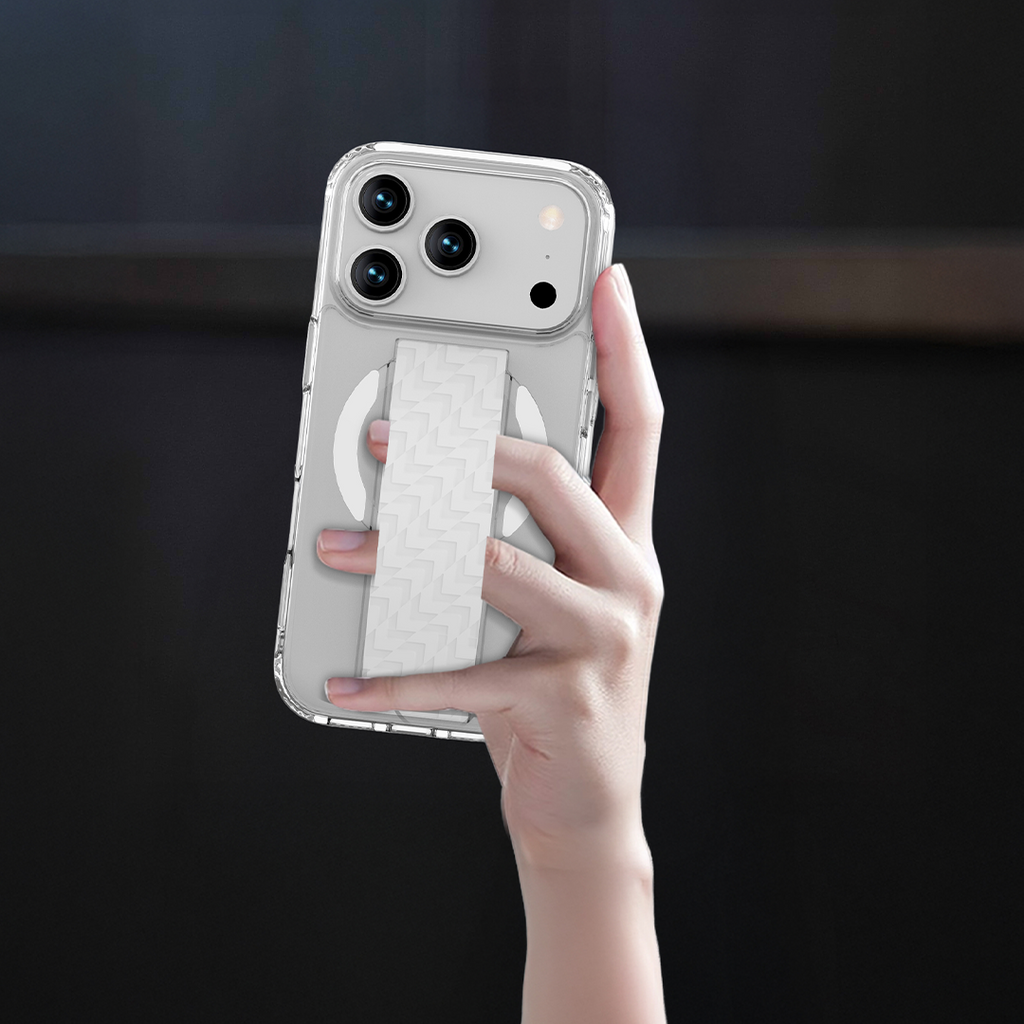 LZEL Magnexa Grip Case for iPhone 17 Pro Max | White
