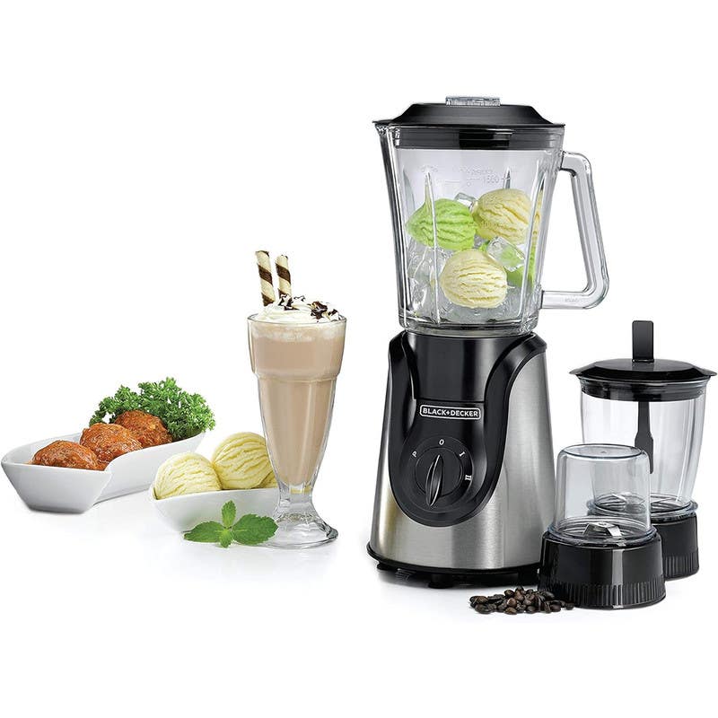 Black & Decker 600W Glass Blender with with Grinder and Mincer Chopper