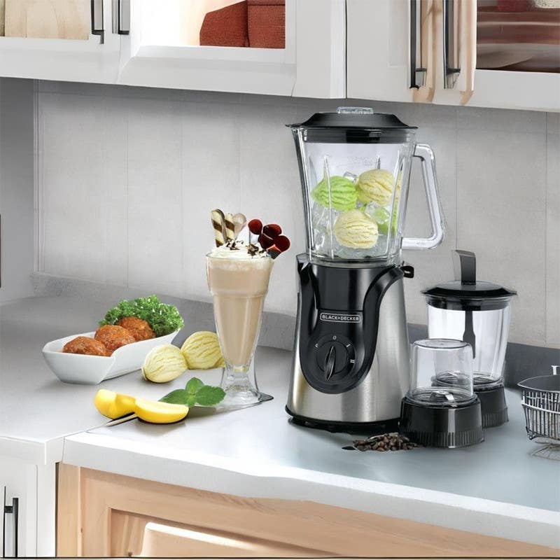 Black & Decker 600W Glass Blender with with Grinder and Mincer Chopper