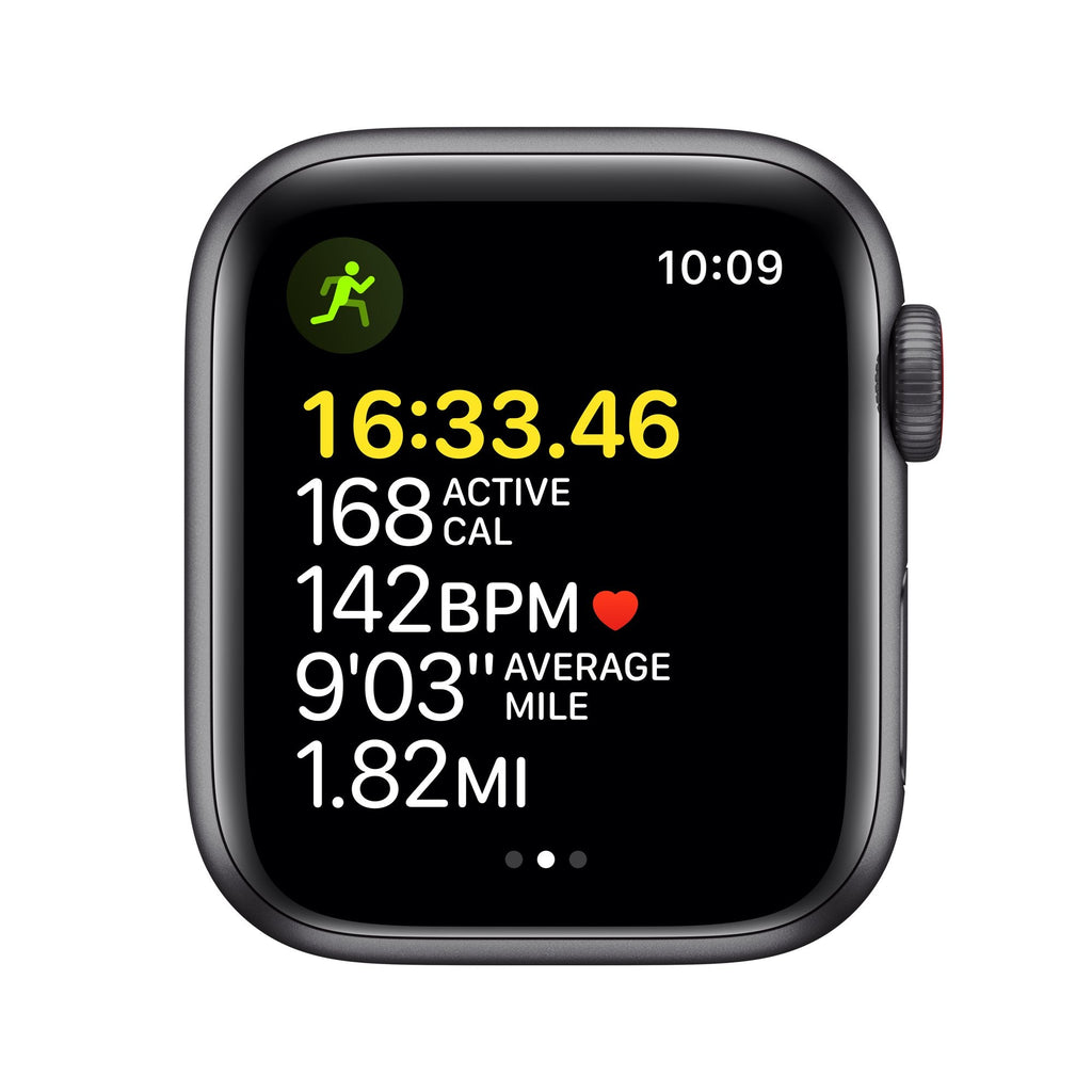 Apple Watch SE GPS + Cellular, 44mm Space Grey Aluminium Case with Tornado/Grey Sport Loop