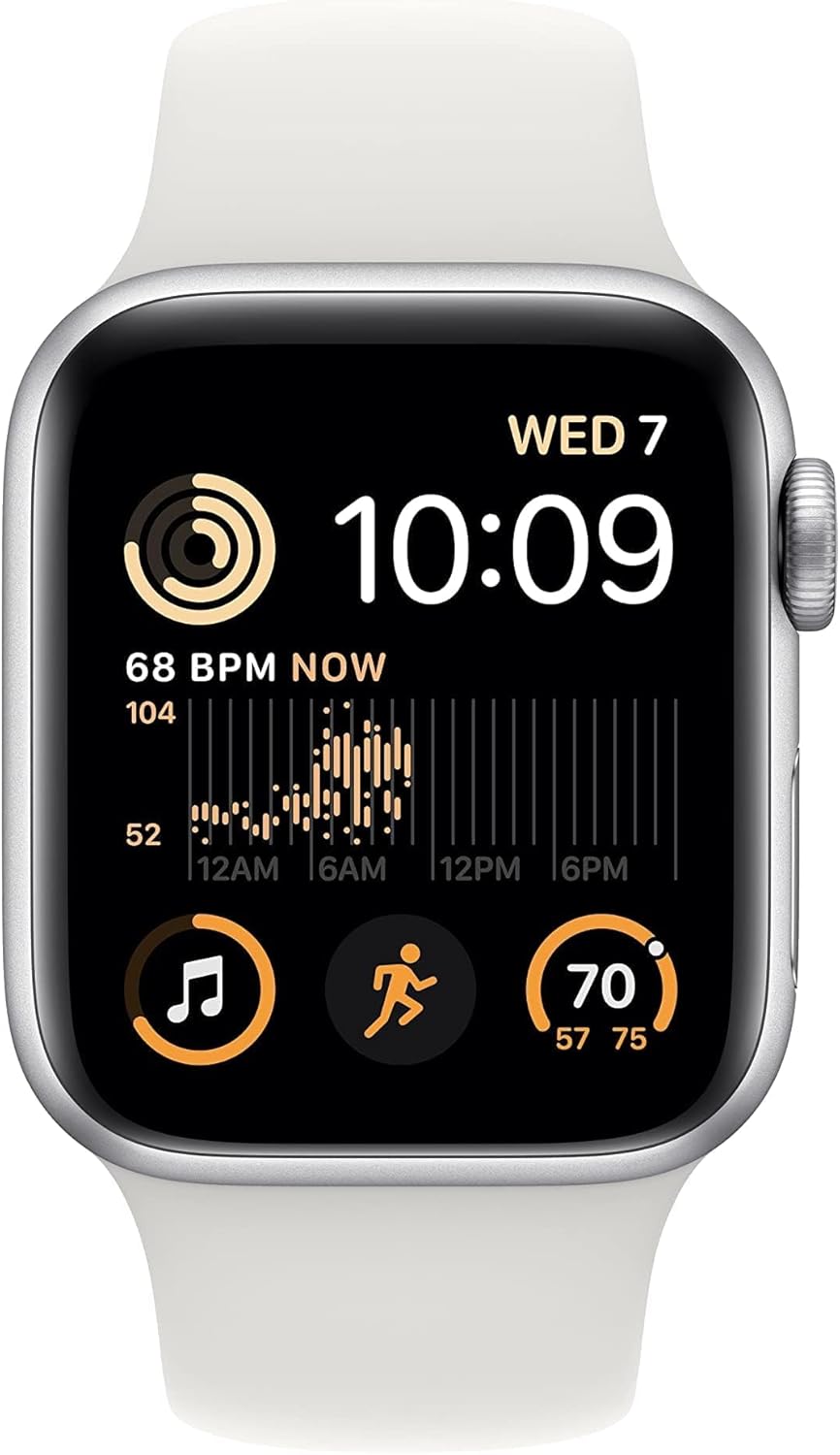 Apple Watch SE GPS + Cellular 40mm Silver Aluminium Case with White Sport Band - Regular