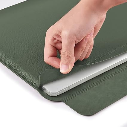 WIWU Genuine Leather Sleeve For Macbook 12 and Laptop | Green