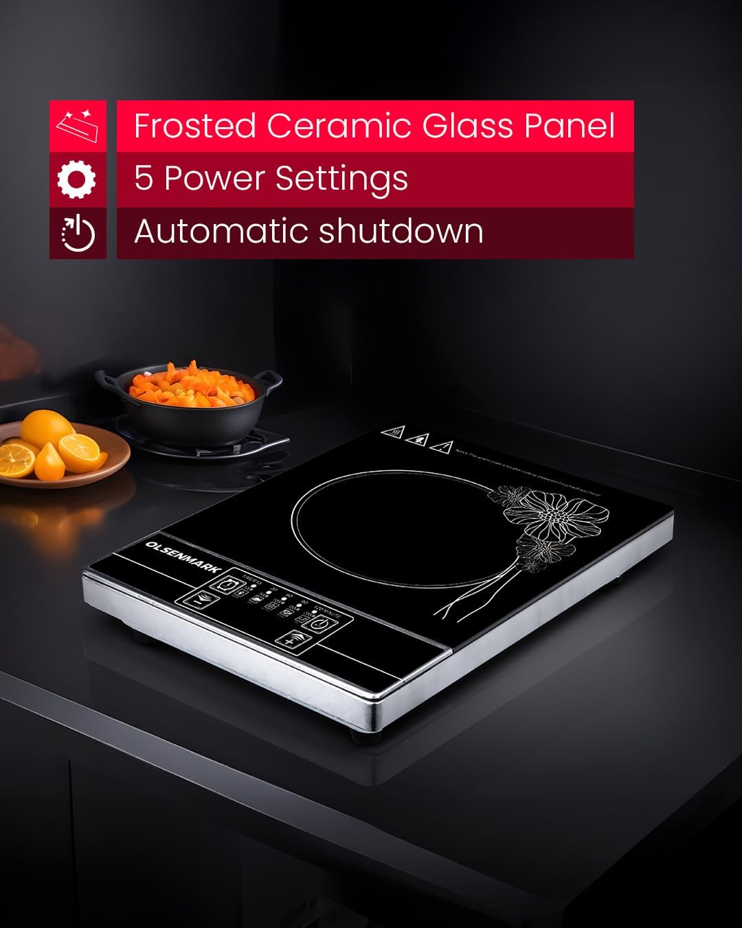 Olsenmark Infrared Cooker – Electric Infrared Glass Ceramic Cooker, Portable, Safe & Reliable