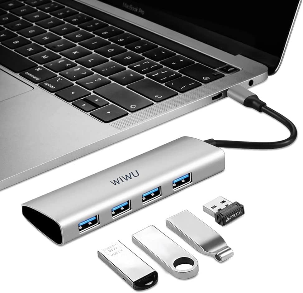 Wiwu Alpha 4 in 1 USB-C Hub Multi-Port Connect Hub | Silver