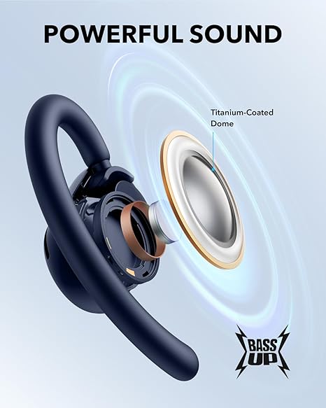 Anker Soundcore V20i Open-Ear Wireless Earbuds with Rotatable Snug Fit | Blue
