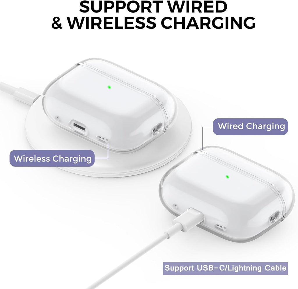 AHASTYLE AirPods Pro 2 Case Silicone Protective Cover | Clear