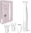 Panasonic Bikini Trimmer for Women with 4 Gentle Styling Attachments for Sensitive Areas, Wet & Dry, Battery Operated