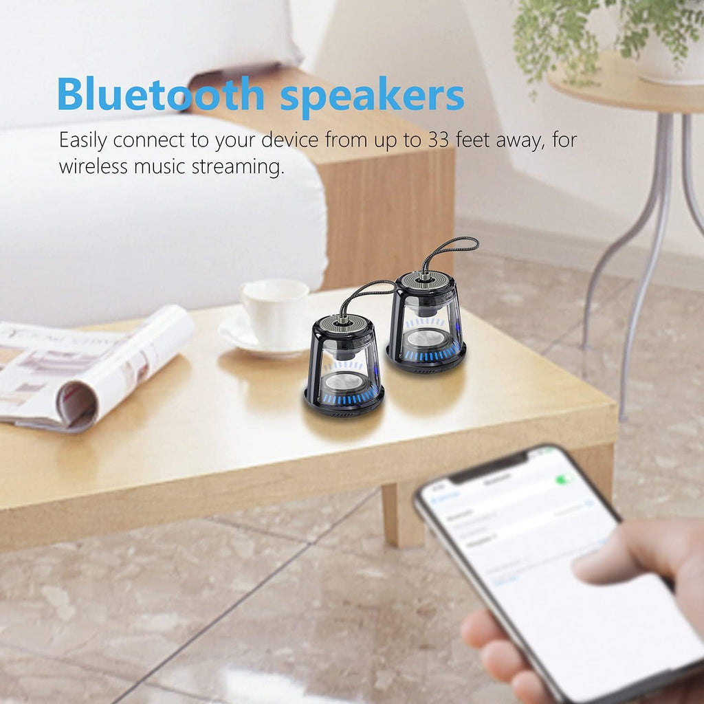 LZEL Aquilasonus Lamp Compact Waterproof Bluetooth Speaker With Dynamic RGB Lights | Black