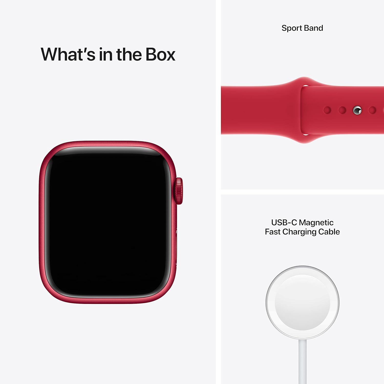 Apple Watch Series 7 GPS, 41mm Red Aluminium Case with Red Sport Band - Regular