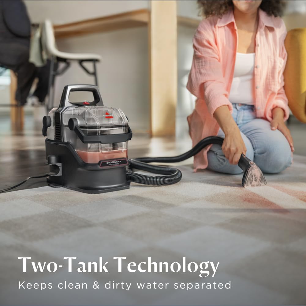 Bissell SpotClean Pro Turbo 400W Portable Carpet & Upholstery Cleaner | Black