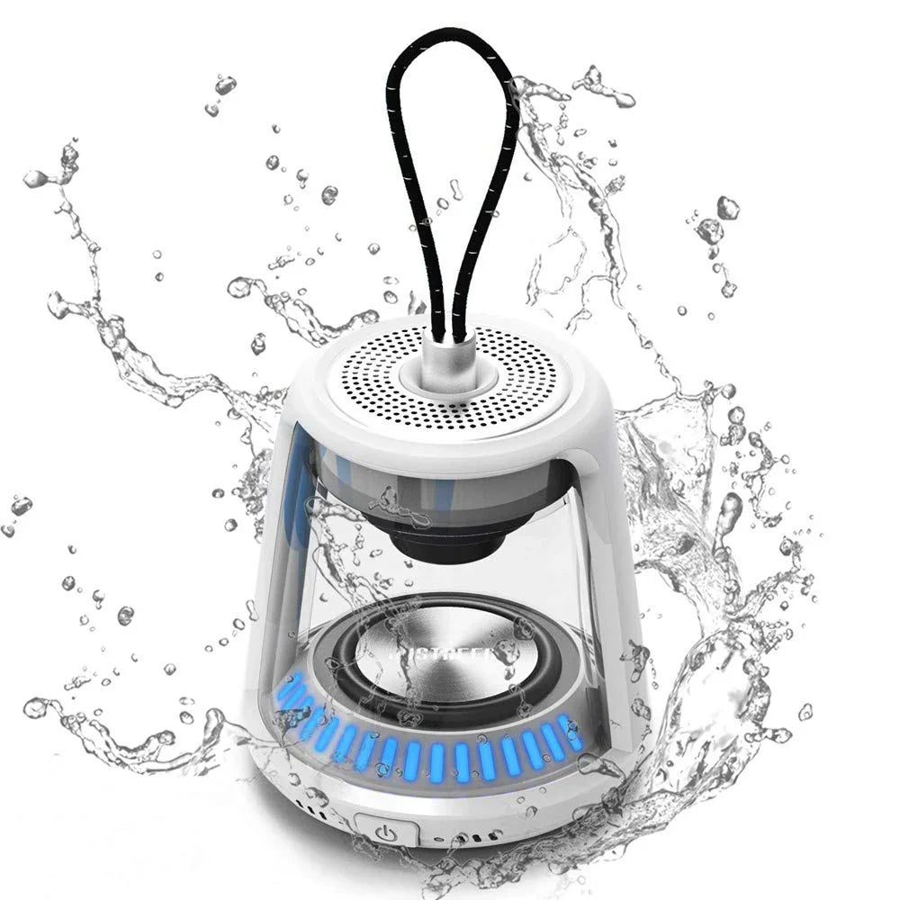 LZEL Aquilasonus Lamp Compact Waterproof Bluetooth Speaker With Dynamic RGB Lights | White