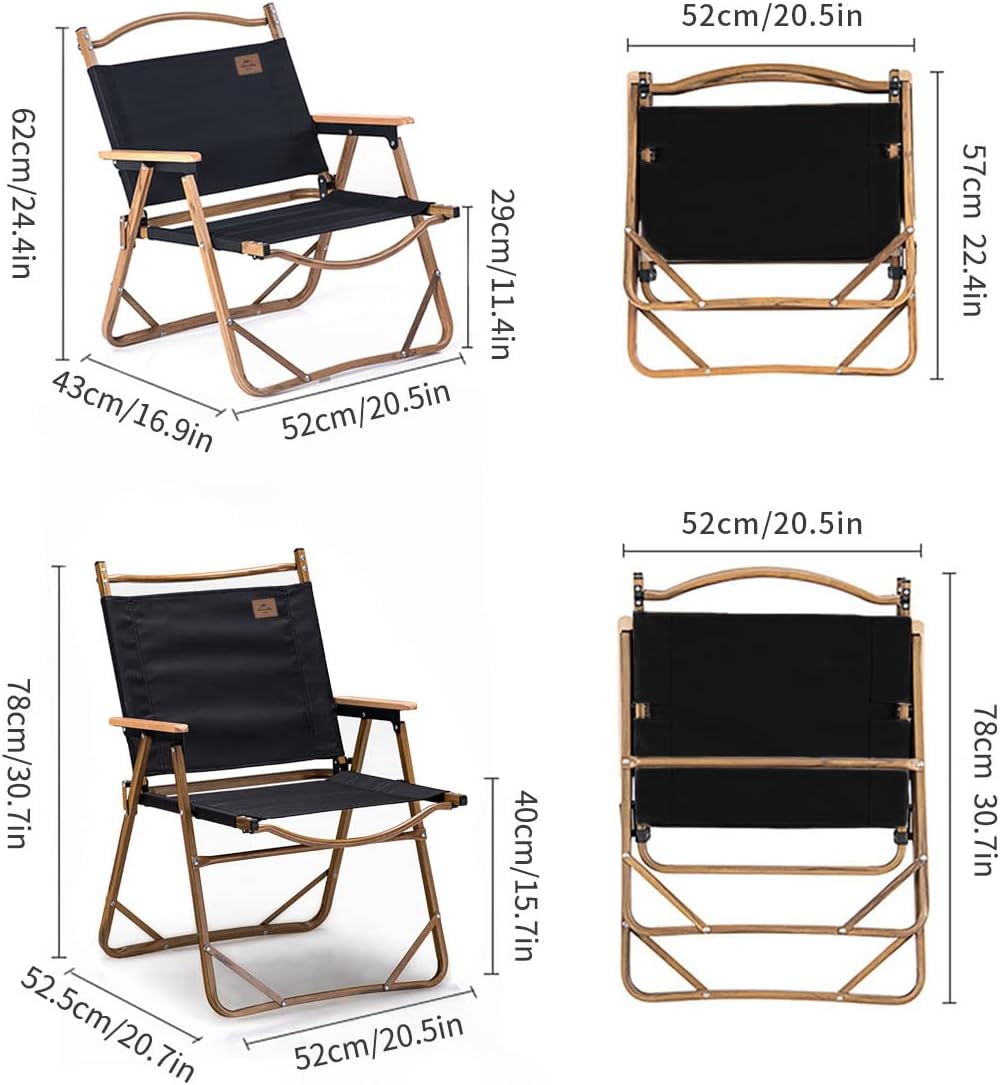 Naturehike MW02 Outdoor Folding Chair | Large Black