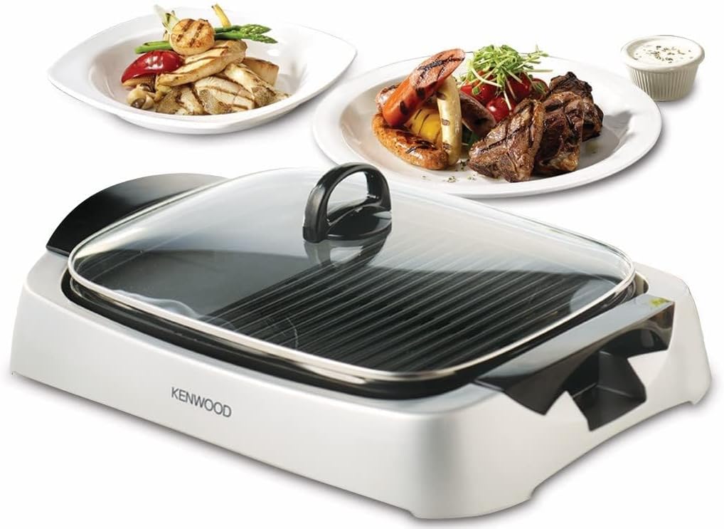 Kenwood Health Grill 2000 Watts With Glass Lid, Silver
