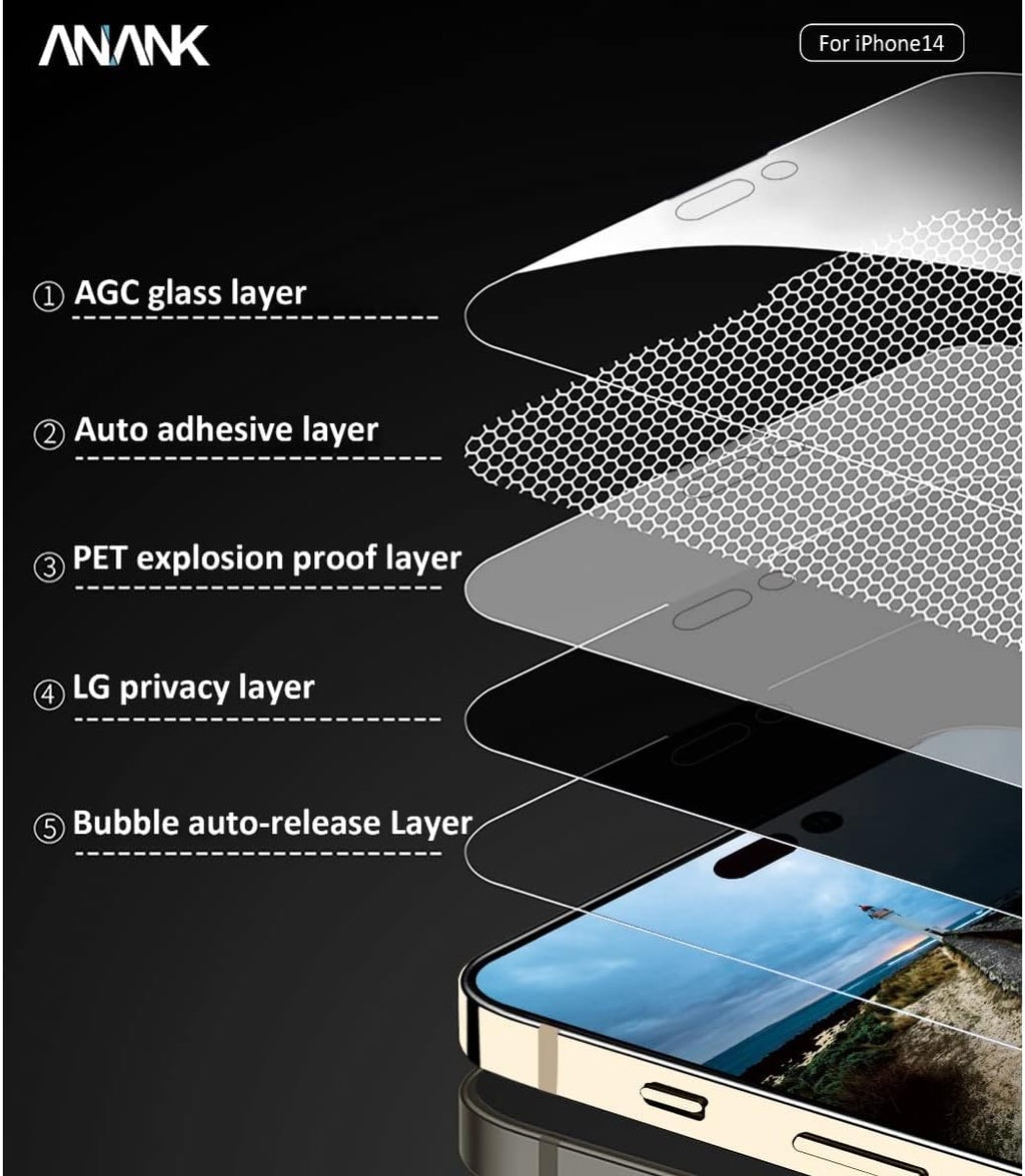 Anank iPhone 14 Pro Max Privacy 2.5D Screen Protector