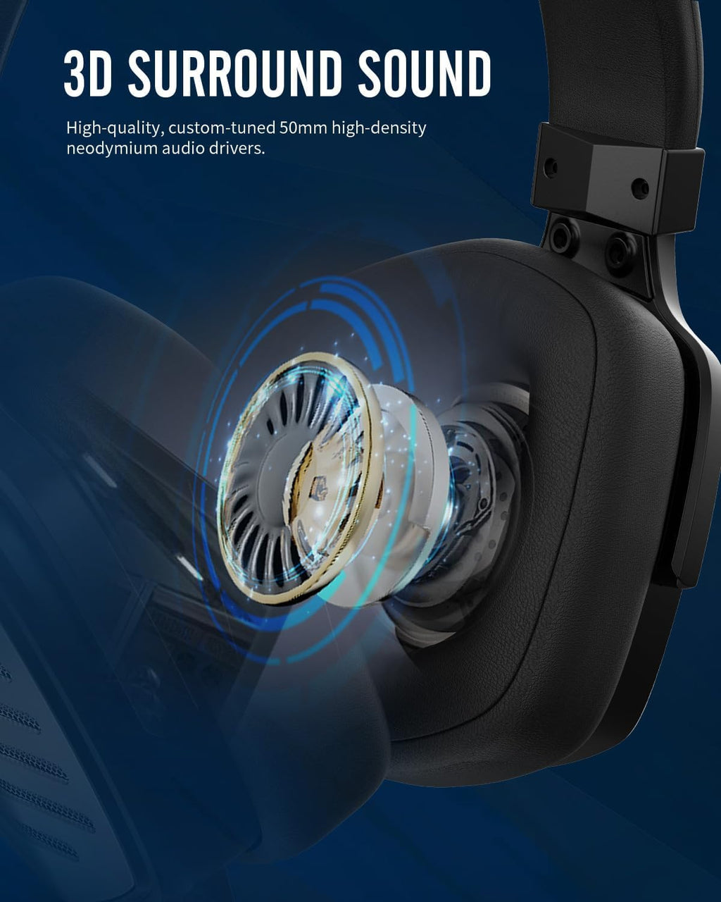 XIBERIA Wireless Headphone Gaming Headset with Base Station