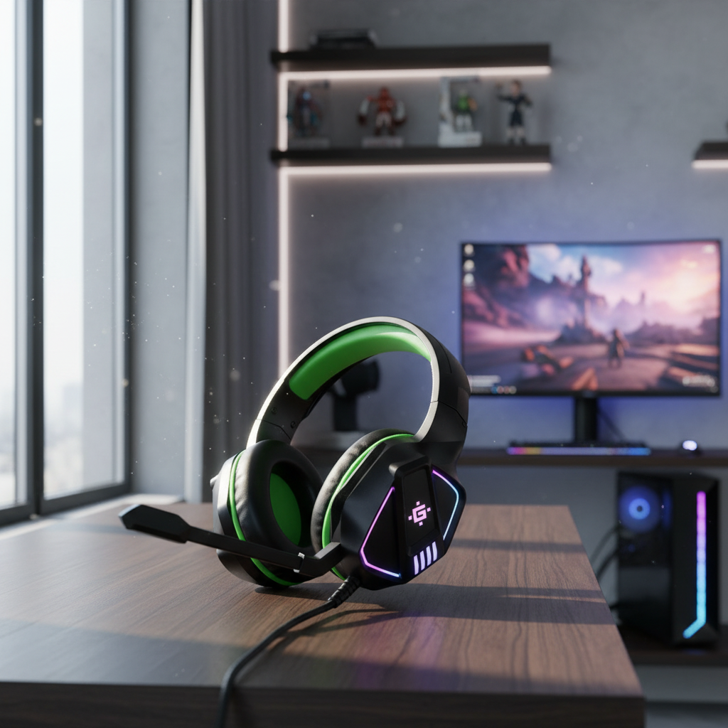 Defender Gaming HeadPhones With 3.5mm Jack | Black Green