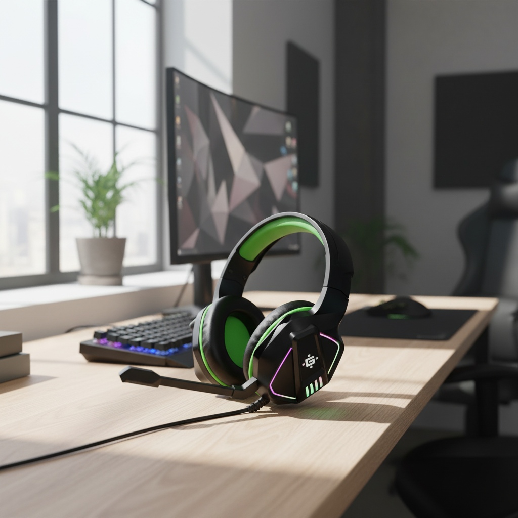 Defender Gaming HeadPhones With 3.5mm Jack | Black Green