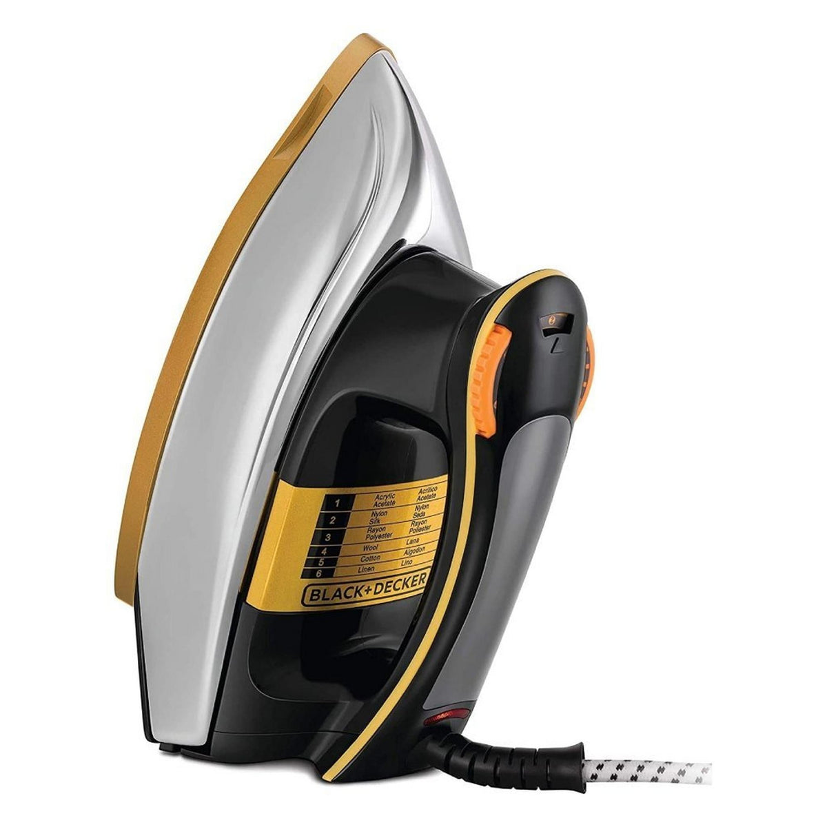 Black & Decker 1200W Heavy Weight Dry Iron | Black / Gold