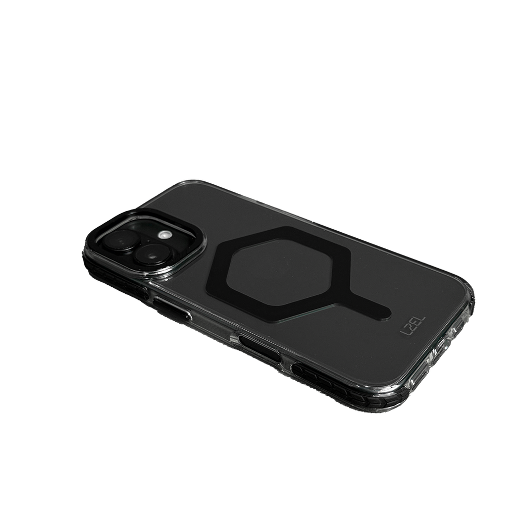 LZEL iPhone 16 Mag Hexa Defender Clear Square MagSafe Case | Black