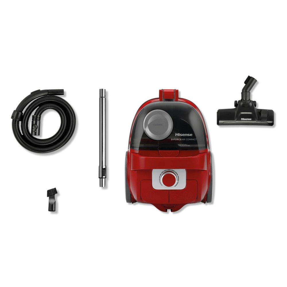 Hisense Canister Vacuum Cleaner, 1900W, 2.2 L | Red