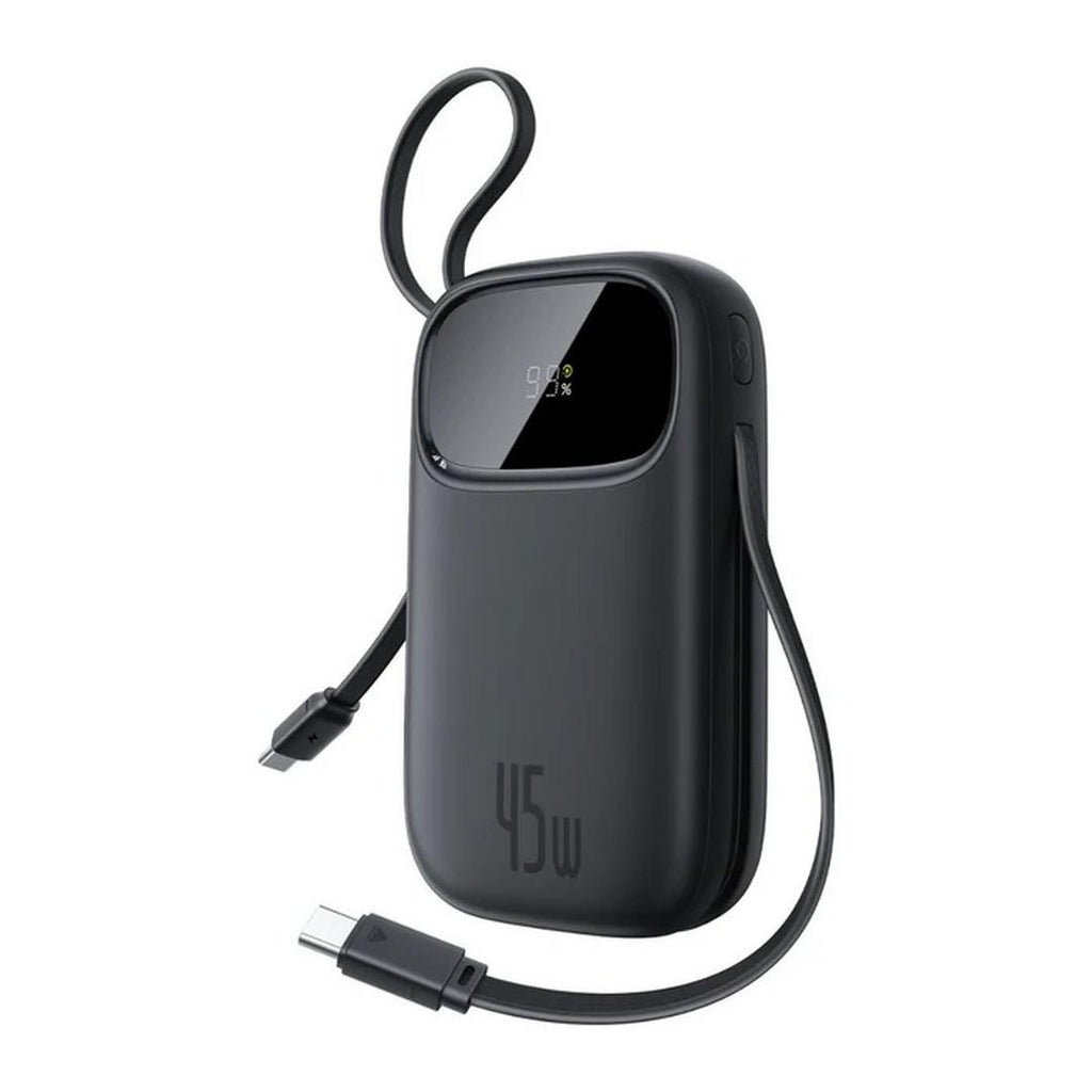Baseus EnerFill FC31 Qpow3 Digital Display Power Bank with 2 Built-in USB-C Cables 20000mAh 45W | Cosmic Black