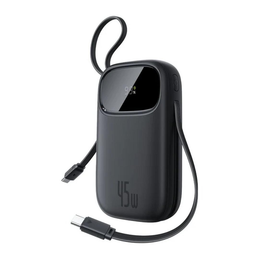 Baseus EnerFill FC31 Qpow3 Digital Display Power Bank with 2 Built-in USB-C Cables 10000mAh 45W | Cosmic Black
