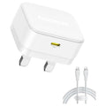 Baseus Palm Fast Charger 1C 30W (with Baseus Cable USB-C to USB-C 60W) | Moon White