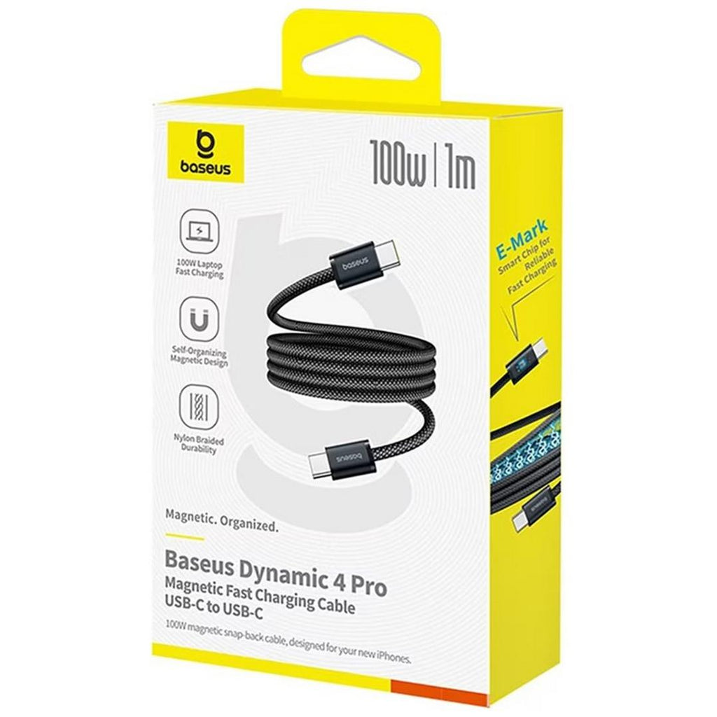Baseus Dynamic 4 Pro Magnetic Fast Charging Cable USB-C to USB-C 100W 1m | Black