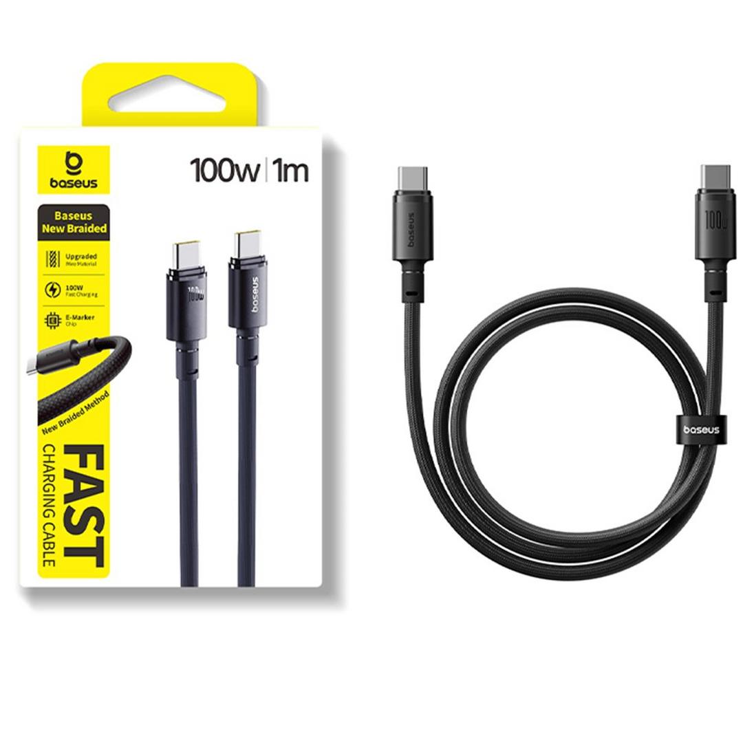 Baseus New Braided Fast Charging Cable USB-C to USB-C 100W 1m | Black