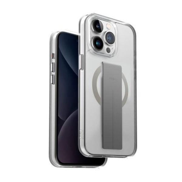 Uniq Heldro Mag iPhone 15 Pro Case With Integrated Flex Grip Band | Clear