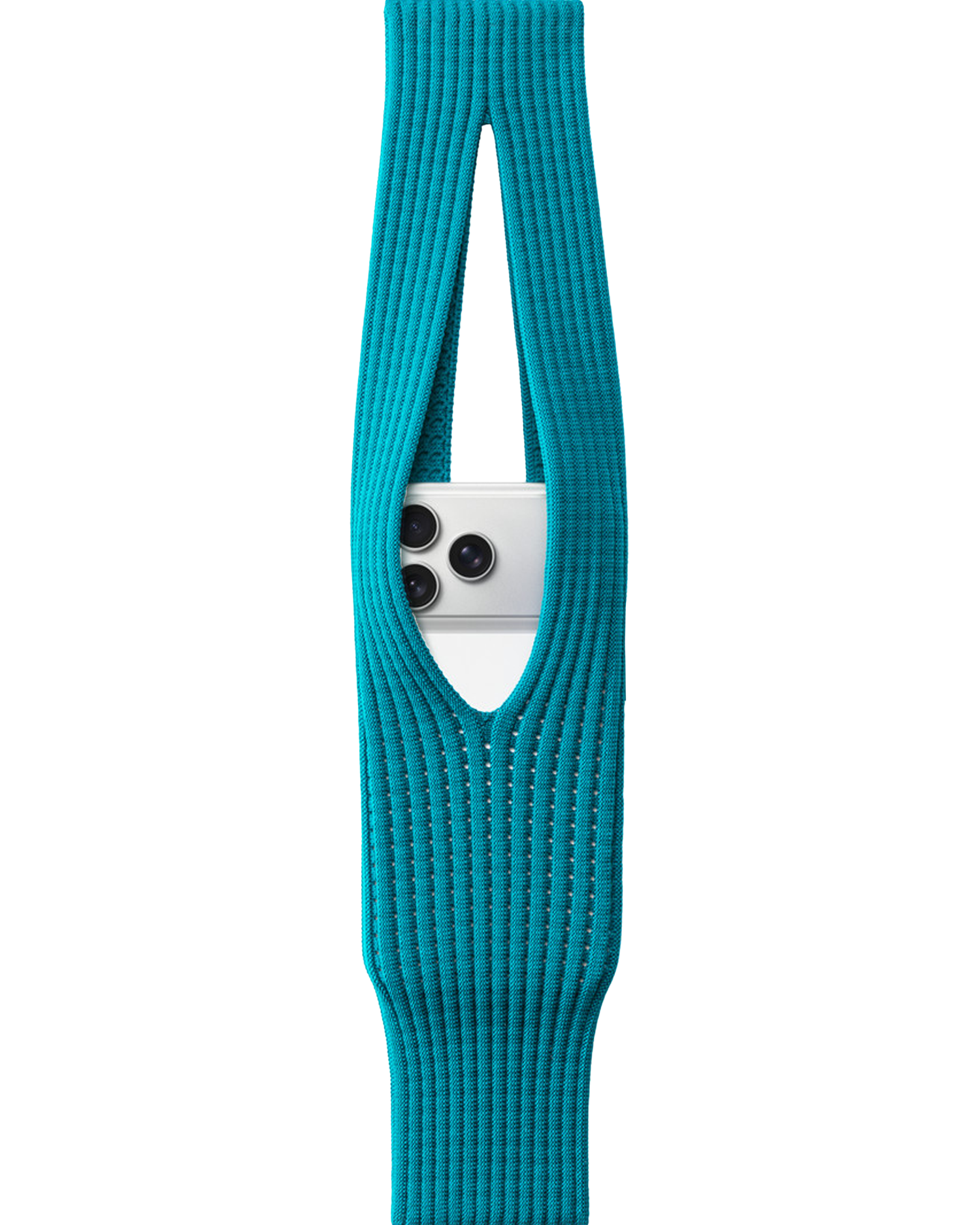 Phone Pocket with Strap â€“ Stretch Knit Wearable iPhone Holder 40 cm | Peacock