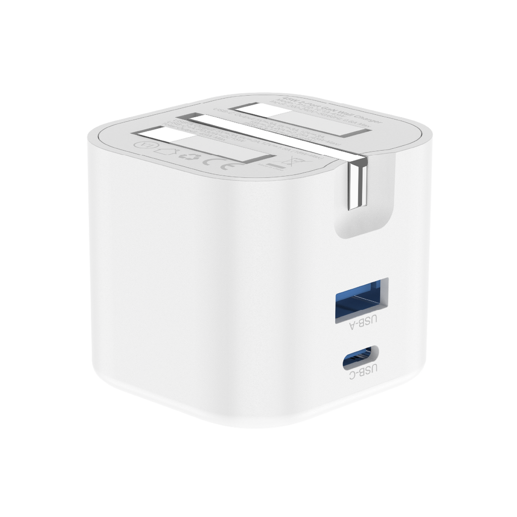 Asli  Global Powercore 45 Gan Dual Port Usb-A & Usb-C Fast Charger | White