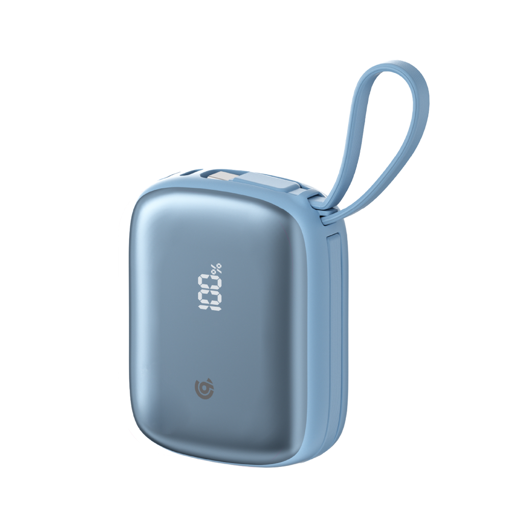 90 Percent Primflux Mini 22.5W Dual Built-In Cables Power Bank Powerdelivery Qc 3.0 | Usb-C & Lightning | Blue