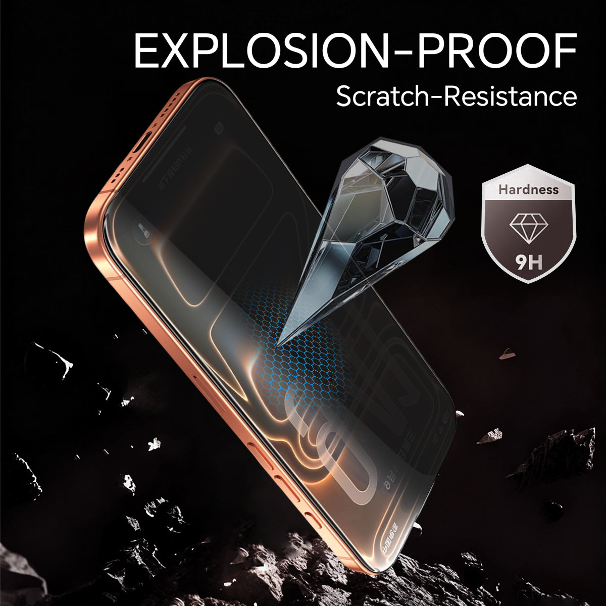 Asli Global E-Touch Shield Premium Glass With Applicator for iPhone Air | Privacy
