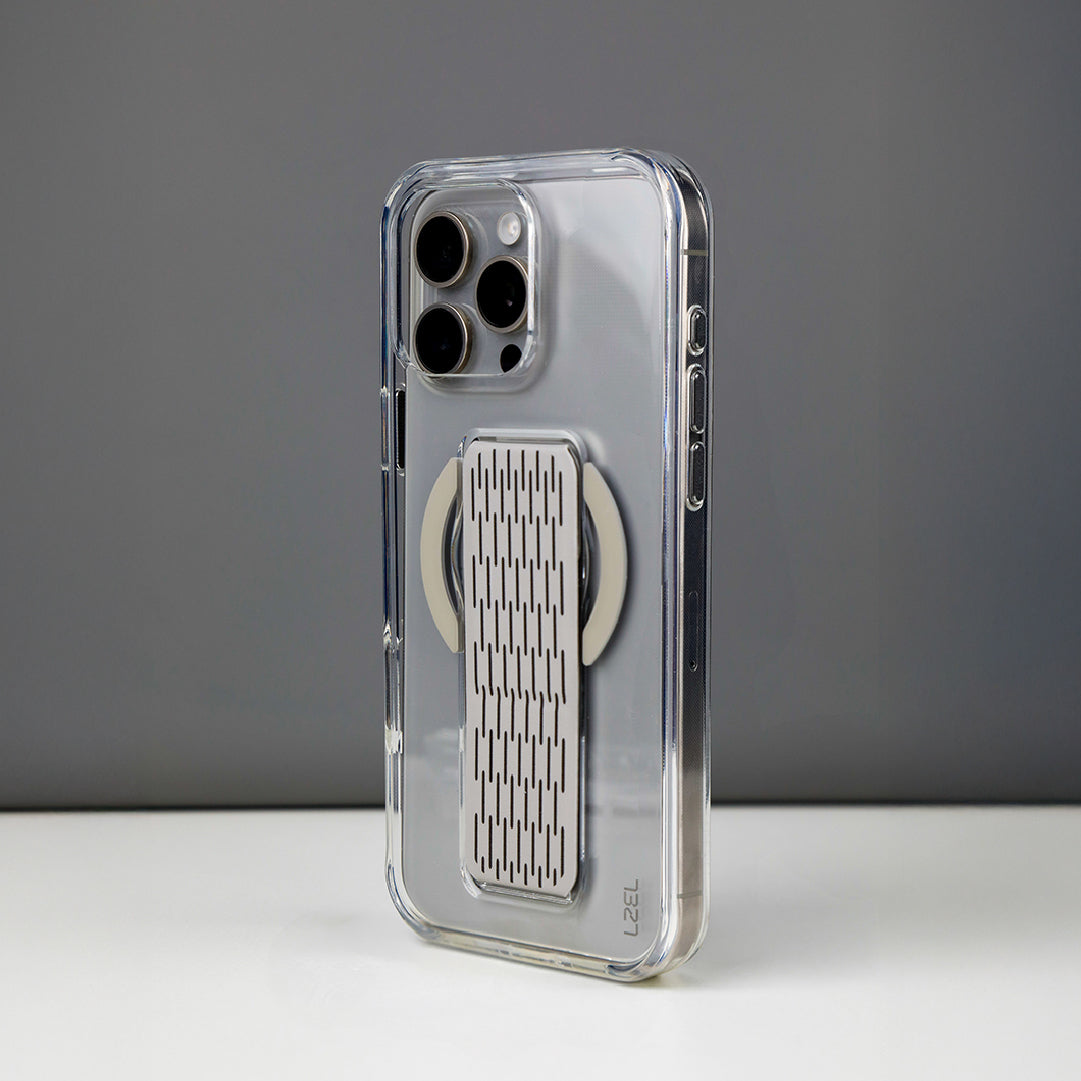 LZEL Clearmag Kickstand Clear Strap Magsafe With Enhanced Edge Protection Case For iPhone 16 Pro Max